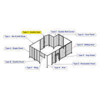 J4-1400-1600-0150-UYPTK SINGLE PANEL, DOUBLE DOOR-FRAME W/O HEADER-HANDLE ON RIGHT 1400MM X 1600MM  1/4" POLYCARB, AS A KIT